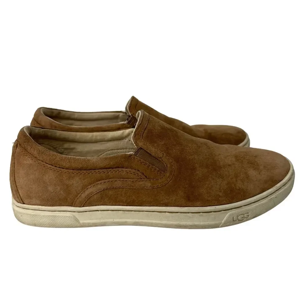 UGG Fierce‎ Slip On Shoes Sneakers Flats Round Toe Suede Chestnut Womens Size 8